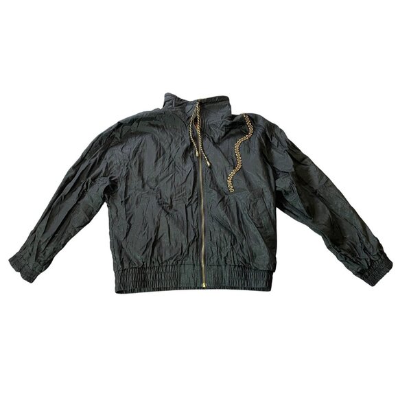 Chili Pepper Reversible Jacket Leaf Sparkle Pattern Windbreaker Zips Medium - Picture 4 of 14